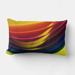 Yellow, red, purple, blue, and green layer paper lumbar cushion
