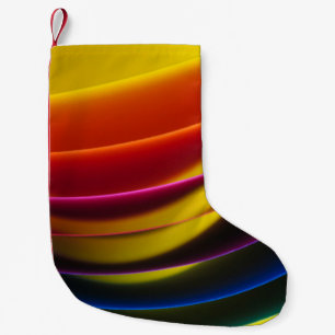 Yellow, red, purple, blue, and green layer paper small christmas stocking