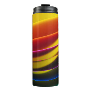 Yellow, red, purple, blue, and green layer paper thermal tumbler