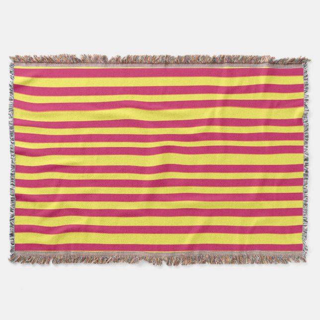 Yellow, Red Spring Mood Lines Blanket (Front)