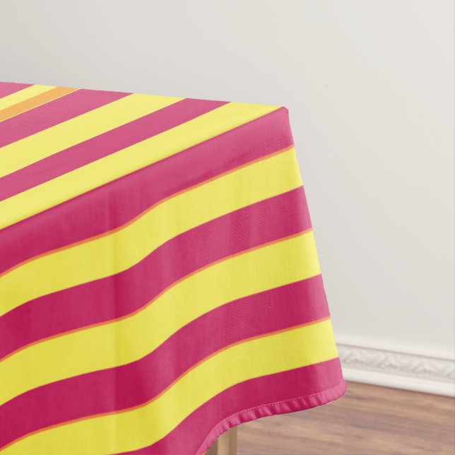 Yellow, Red Spring Mood Lines Table Cloth (In Situ)