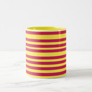 Yellow, Red Spring Mood Lines Two-Tone Mug