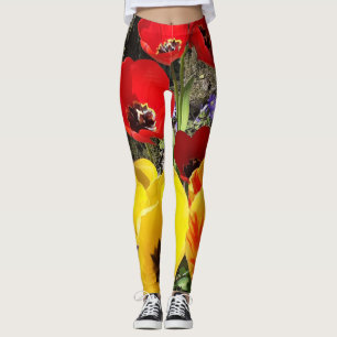 Yellow & Red Tulips Leggings