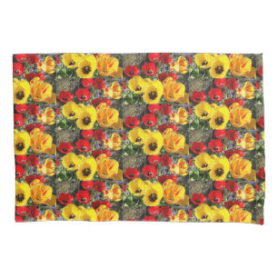 Yellow & Red Tulips  Pillowcase