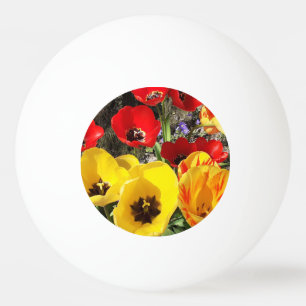 Yellow & Red Tulips Ping Pong Ball