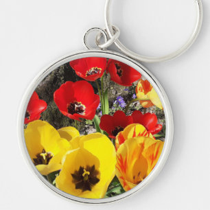 Yellow & Red Tulips Premium Key Ring