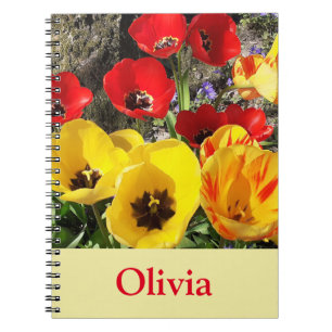 Yellow & Red Tulips Spiral Notebook