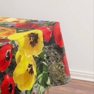 Yellow & Red Tulips Tablecloth