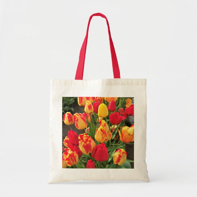 Yellow & Red Tulips Tote Bag (Front)