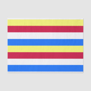 Yellow, Red, White and Blue Stripes Tissue Paper