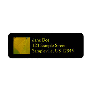 Yellow Redbud Leaves Autumn Nature Photography Return Address Label