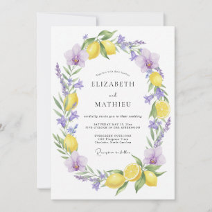 Yellow Refreshing Mediterranean Wedding Invitation