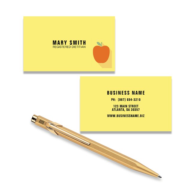 Yellow Registered Dietician With Apple Enclosure Card (Creator Uploaded)