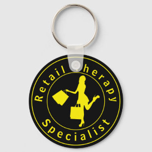 Yellow Retail Therapy Specialist Keychain