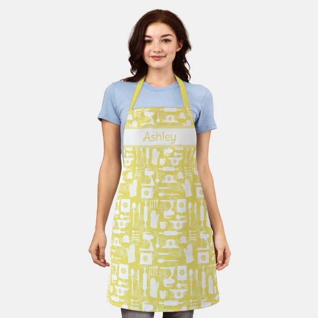 Yellow Retro Baking Apron (Worn)