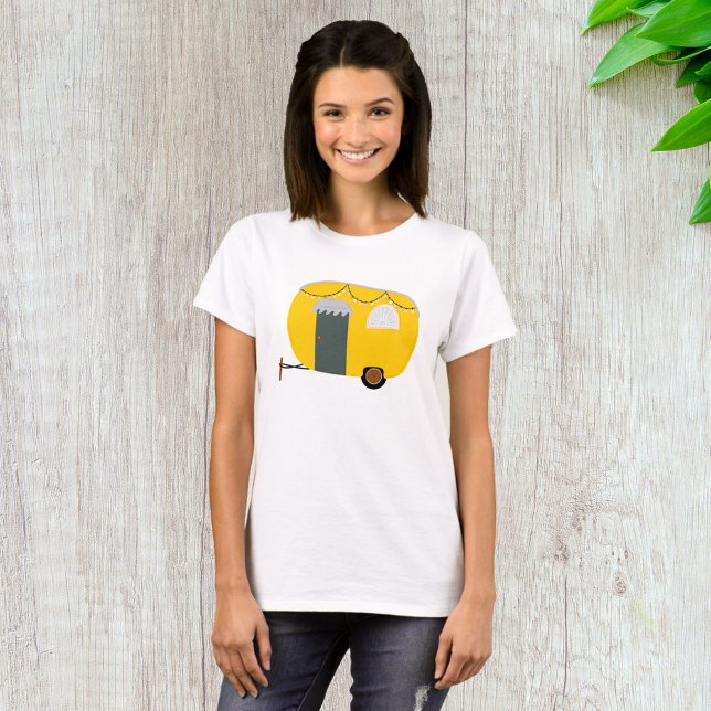 Yellow Retro Camper Van with Fairy Lights T-Shirt (Creator Uploaded)