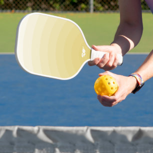 Yellow Retro coloured concentric circles Pickleball Paddle