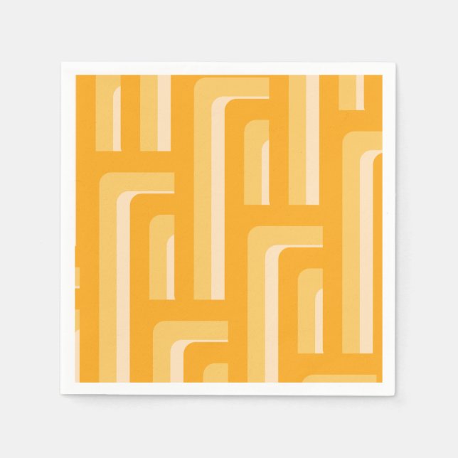 Yellow Retro Geometric Napkin (Front)