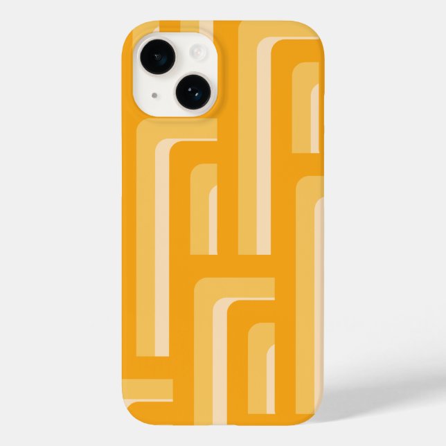 Yellow Retro Geometric Pattern Case-Mate iPhone Case (Back)