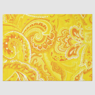 Yellow Retro Paisley Bandanna/Bandanna Tissue Paper