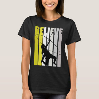 Yellow Retro Womens Believe Archery Motivational I T-Shirt