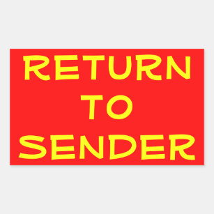 Return To Sender Stickers | Zazzle AU