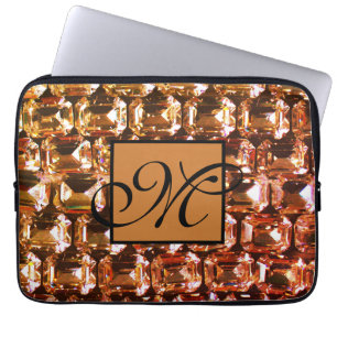 Yellow Rhinestone, yellow diamonds, gemstone   Laptop Sleeve