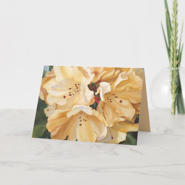 Yellow rhododendron sympathy card (Front)