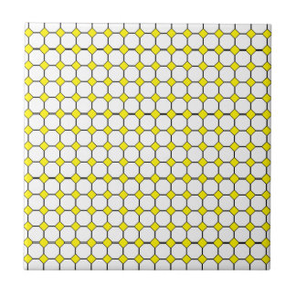 Yellow rhombus Ceramic Tile, Small (4.25" x 4.25") Ceramic Tile