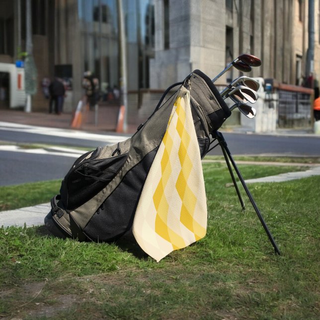 yellow rhombus golf towel (golf towel)