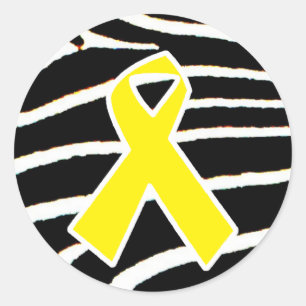 Yellow Ribbon Classic Round Sticker