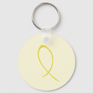 Yellow Ribbon Customisable Keychain