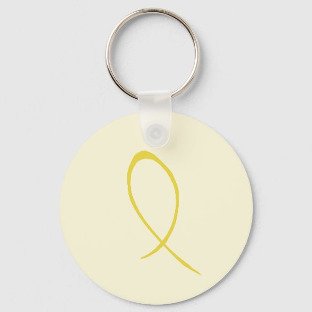 Yellow Ribbon Customisable Keychain (Front)