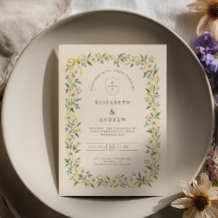 Yellow Ribbon Daisy Wedding Invitation