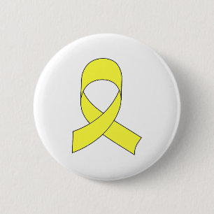 Yellow Ribbon Drawing 6 Cm Round Badge