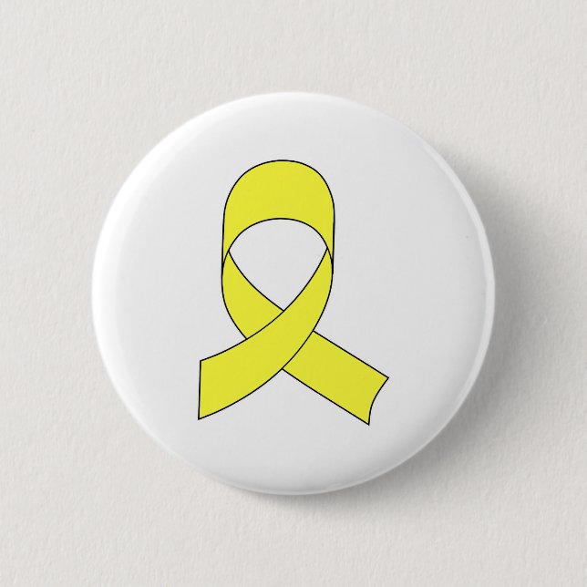 Yellow Ribbon Drawing 6 Cm Round Badge (Front)