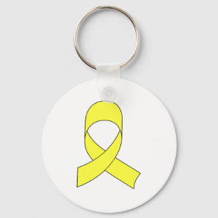 Yellow Ribbon Drawing Key Ring