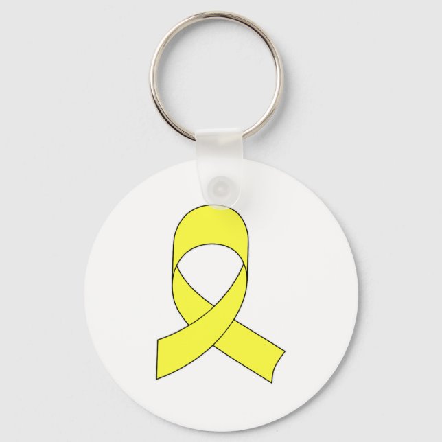 Yellow Ribbon Drawing Key Ring (Front)