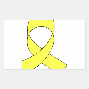 Yellow Ribbon Drawing Rectangular Sticker