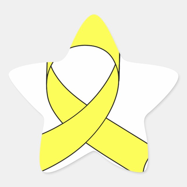 Yellow Ribbon Drawing Star Sticker (Front)