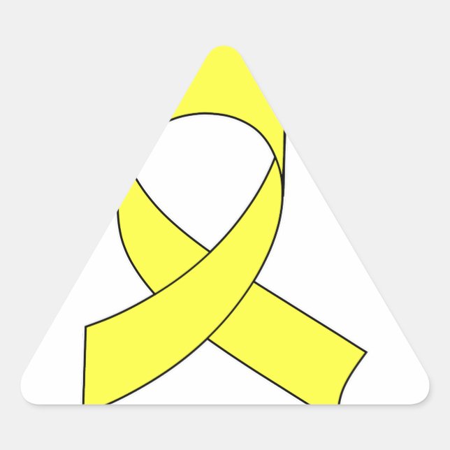 Yellow Ribbon Drawing Triangle Sticker (Front)