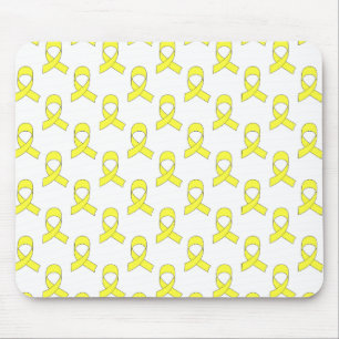 Yellow Ribbon Pattern Mouse Pad