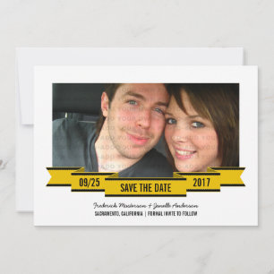 Yellow Ribbon Photo Save the Date Invite