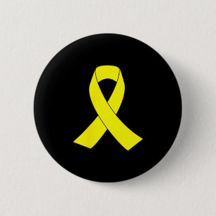 Yellow Ribbon Sarcoma Bone Cancer Awareness 6 Cm Round Badge
