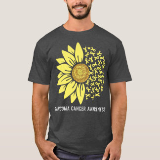 Yellow Ribbon Sunflower Sarcoma Cancer Awareness P T-Shirt