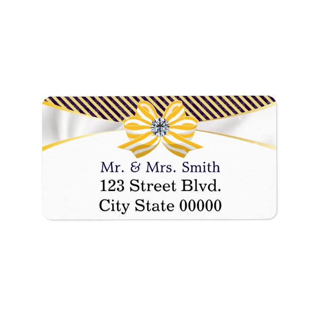 Yellow Ribbon with Damask Pattern Variation Label (Front)