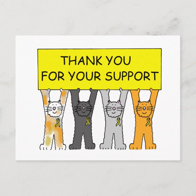 Yellow Ribbons, Thank You for Your Support. Postcard (Front)