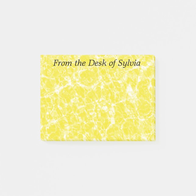 Yellow Ripples Personalised Post It Note (Front)
