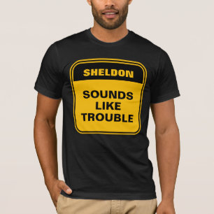 Yellow road sign sounds like trouble personalised T-Shirt