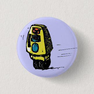 Yellow Rollerbot 3 Cm Round Badge